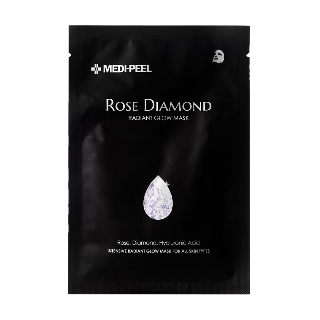 Тканинна маска для обличчя Medi-Peel Rose Diamond Radiant Glow Mask з алмазною пудрою, 25 мл